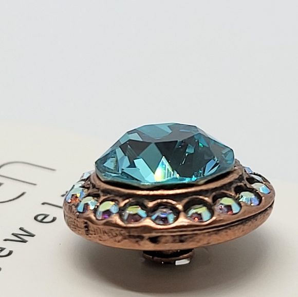 Statement Blue Swarovski Crystal Post Earrings - Picture 2 of 6